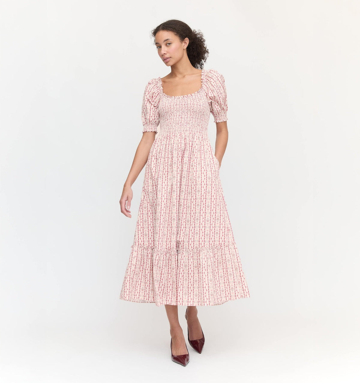 The Louisa Nap Dress in Pink Emma Stripe