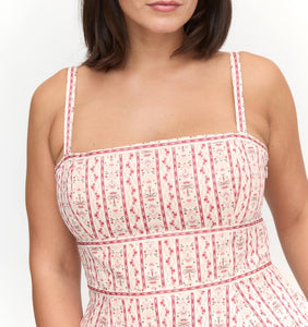 The Margot Dress in Pink Emma Stripe