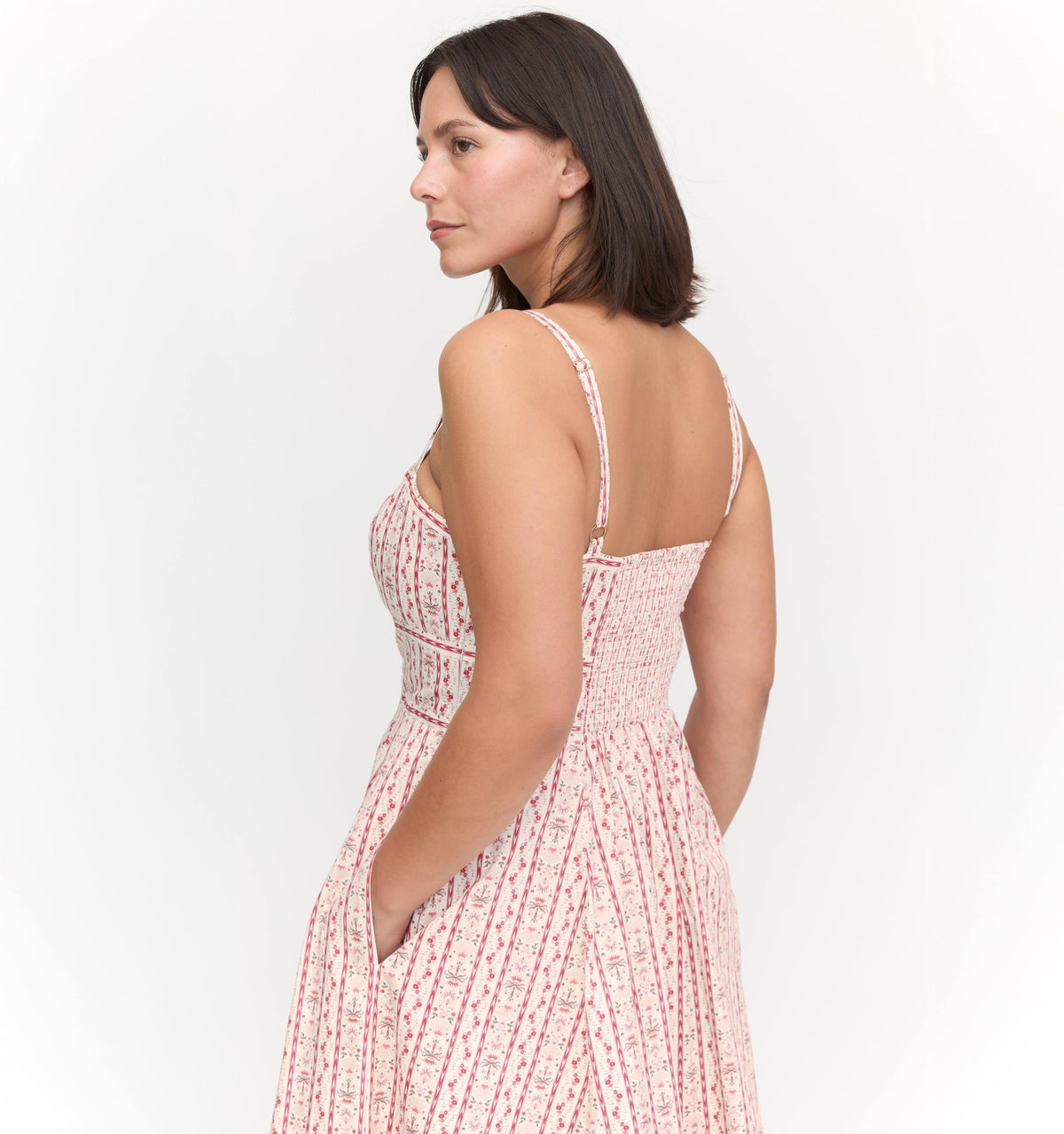 The Margot Dress in Pink Emma Stripe