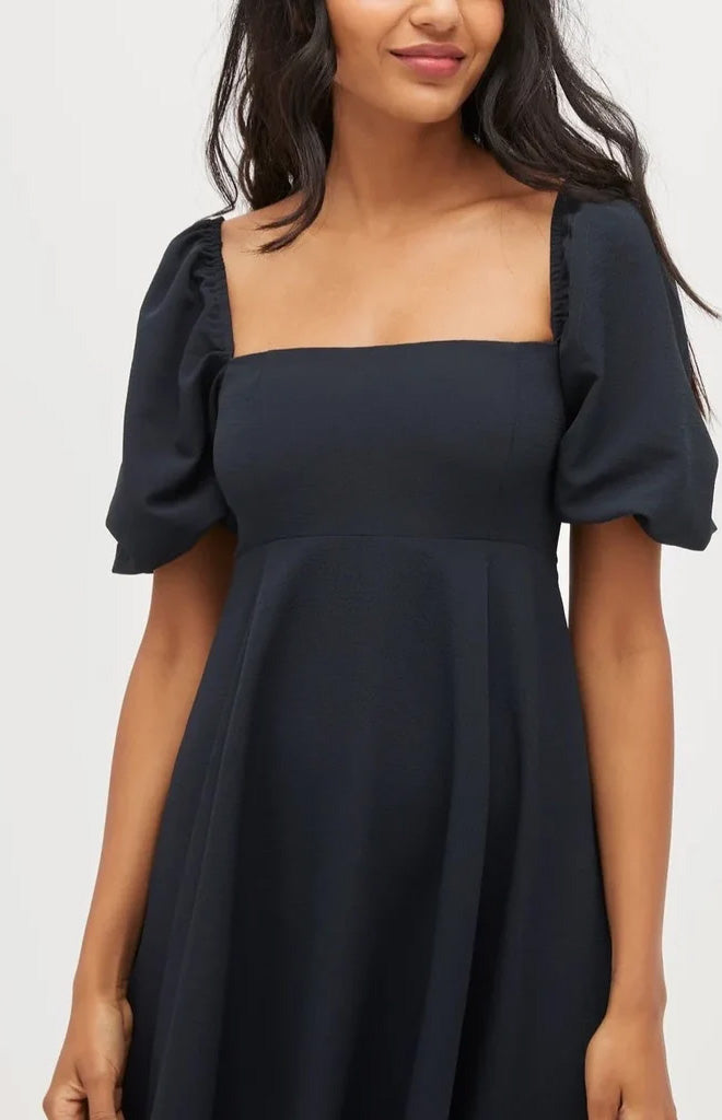 The Matilda Dress in Black Crepe