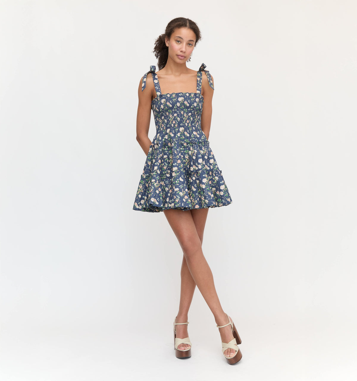 The Ribbon Charlotte Nap Dress in Navy Bluebonnet