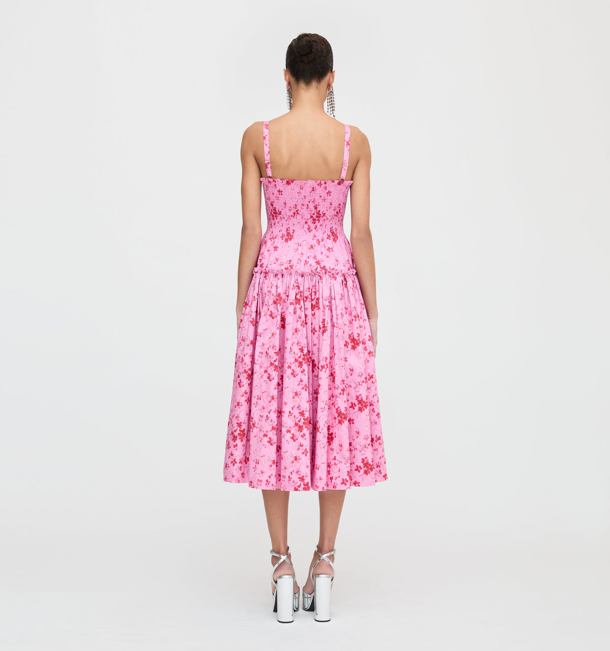 The Seraphina Midi Nap Dress in Pink Sweet Peas