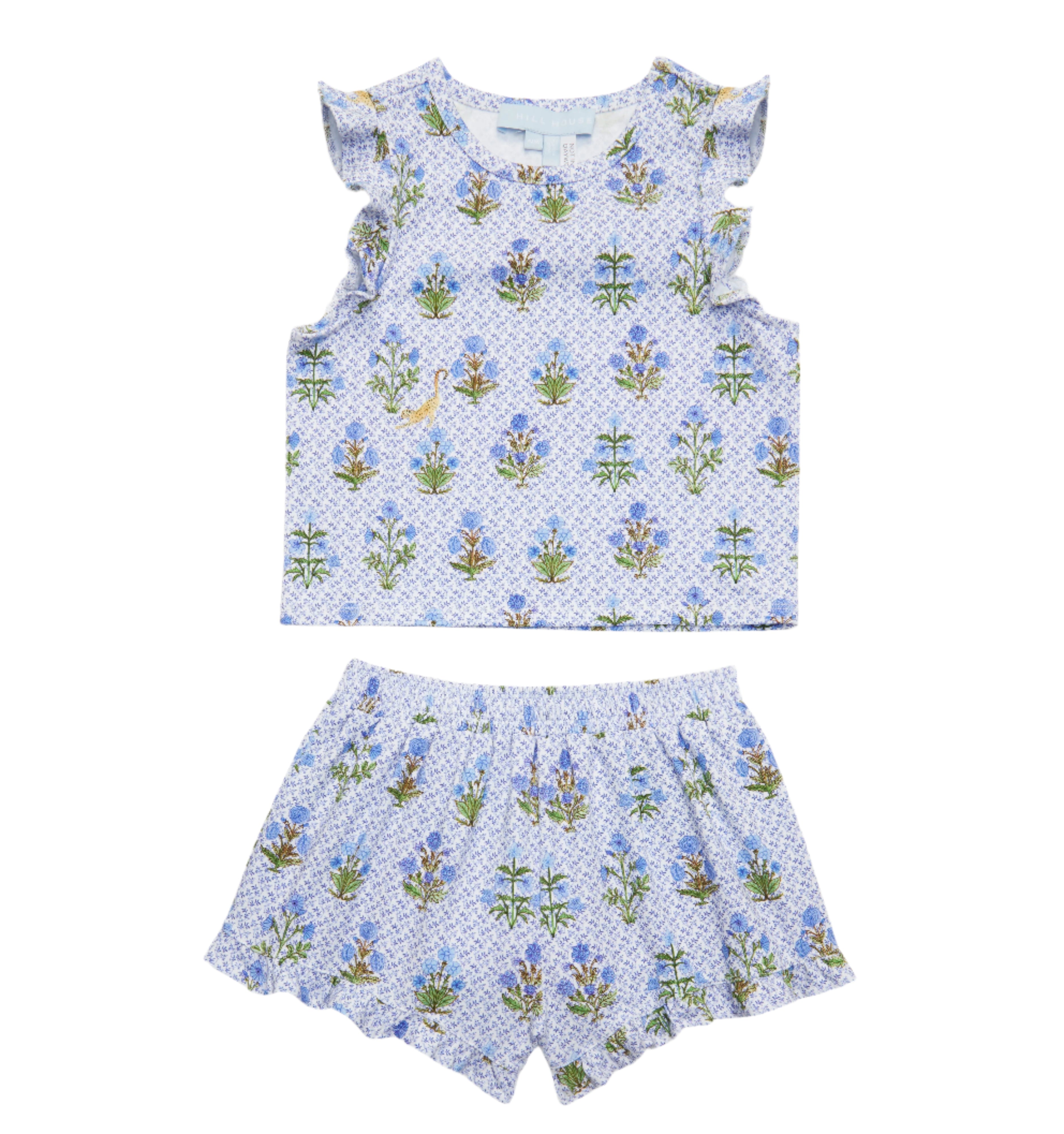 The Baby Lala Short Set in Blue Block Print