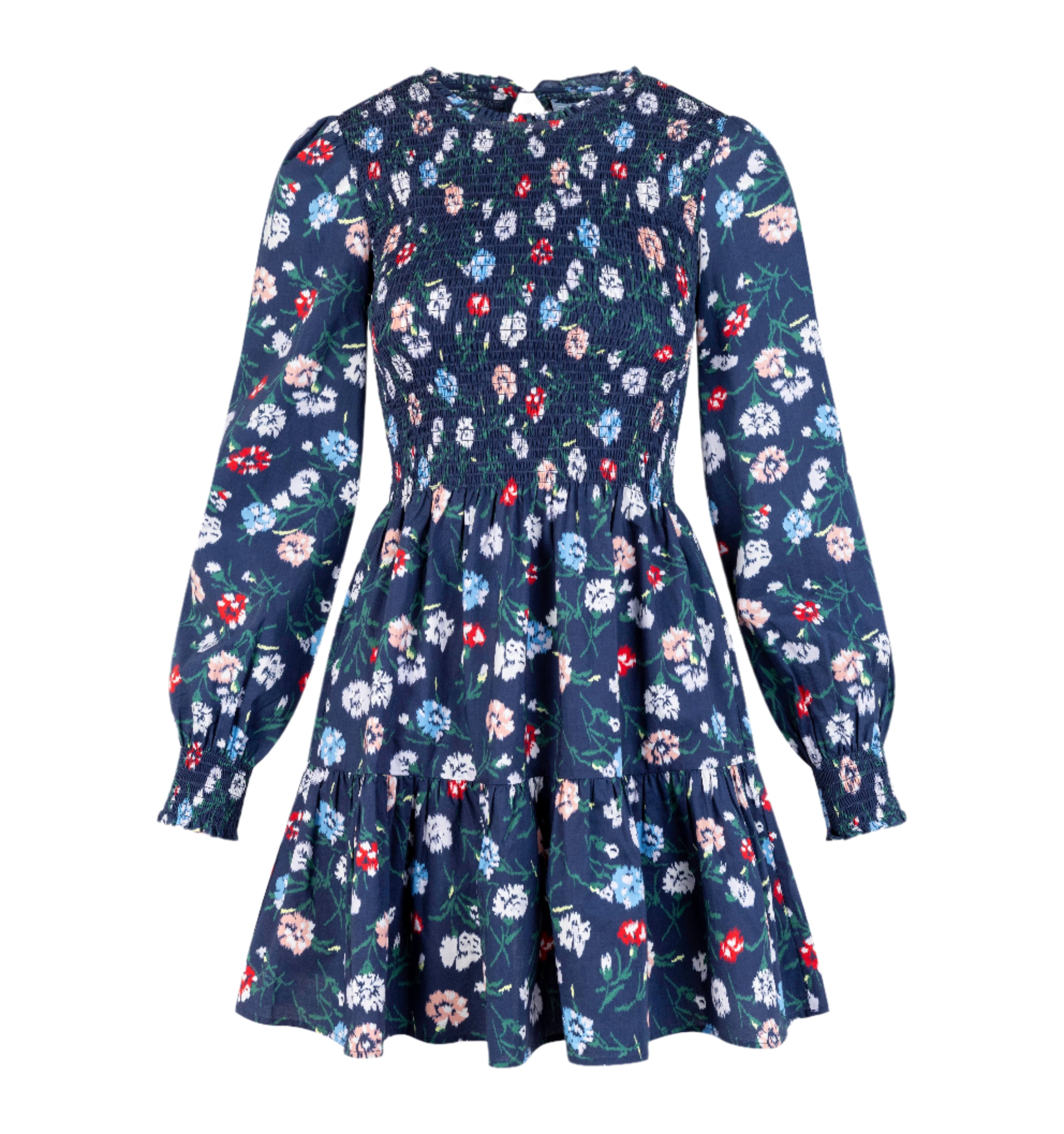 The Viviana Mini Nap Dress in Navy Belgravia Floral Ikat