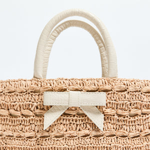 Petite Bow Tote Off White