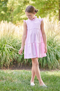 Tiered Charleston Dress Light Pink Pique