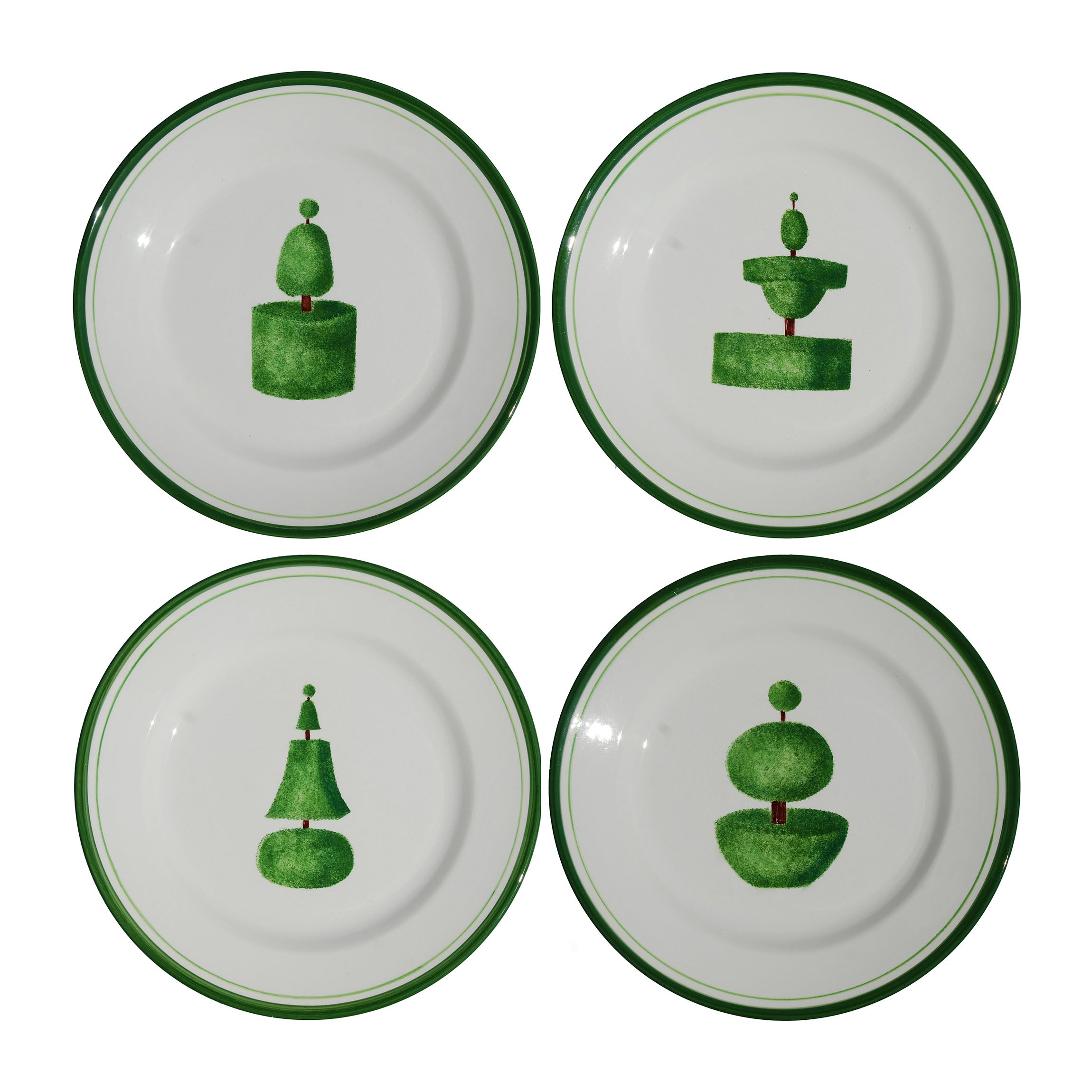 Topiary Dinner Plates in Multi, Set of 4