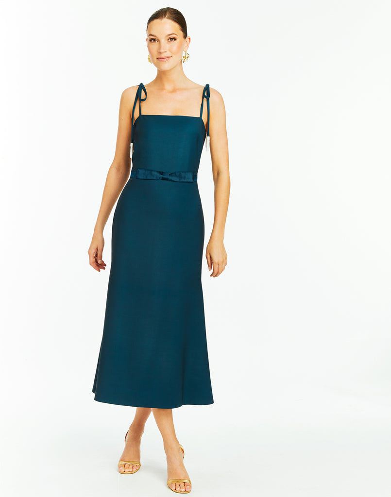 Tropez Reversible Midi Dress in Navy Morning Garden Ombre