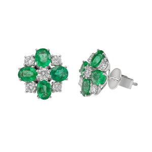 Tropical Paradise Vine Emerald Stud Earrings