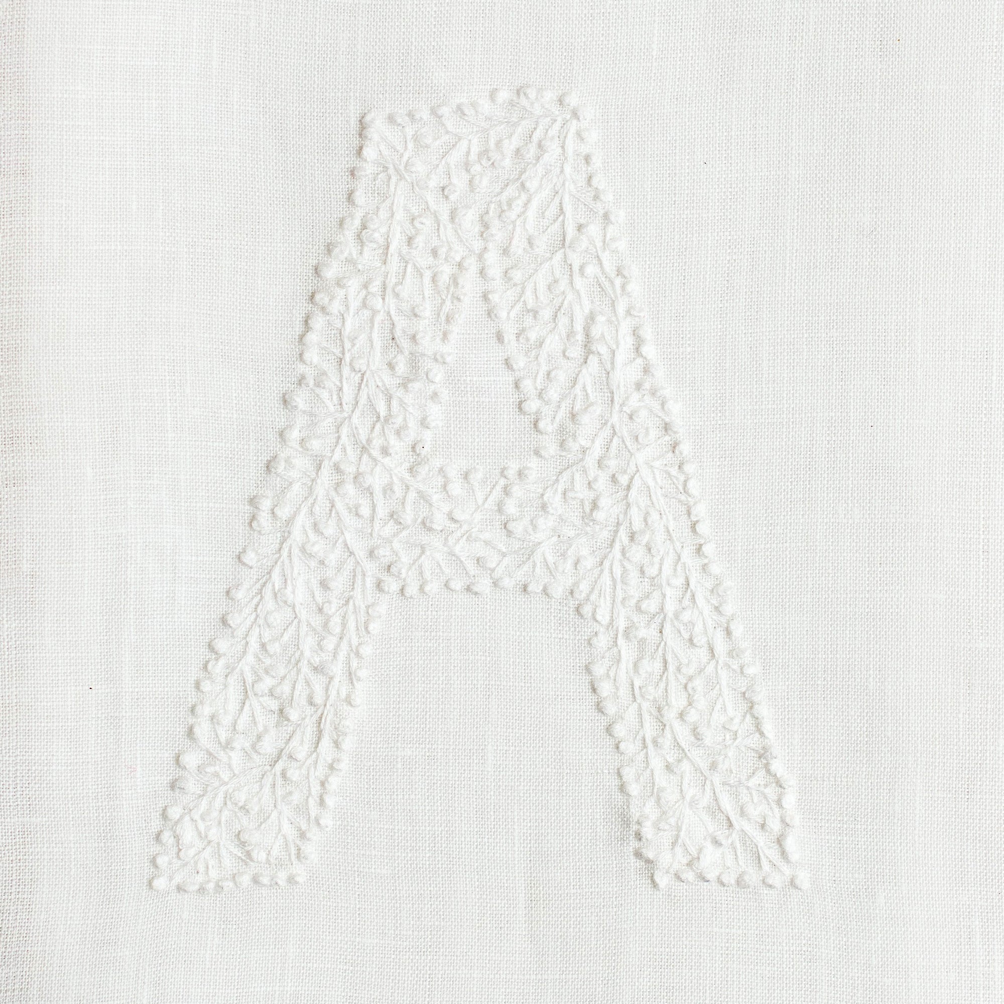 Monogram Twig Hand Towel in White