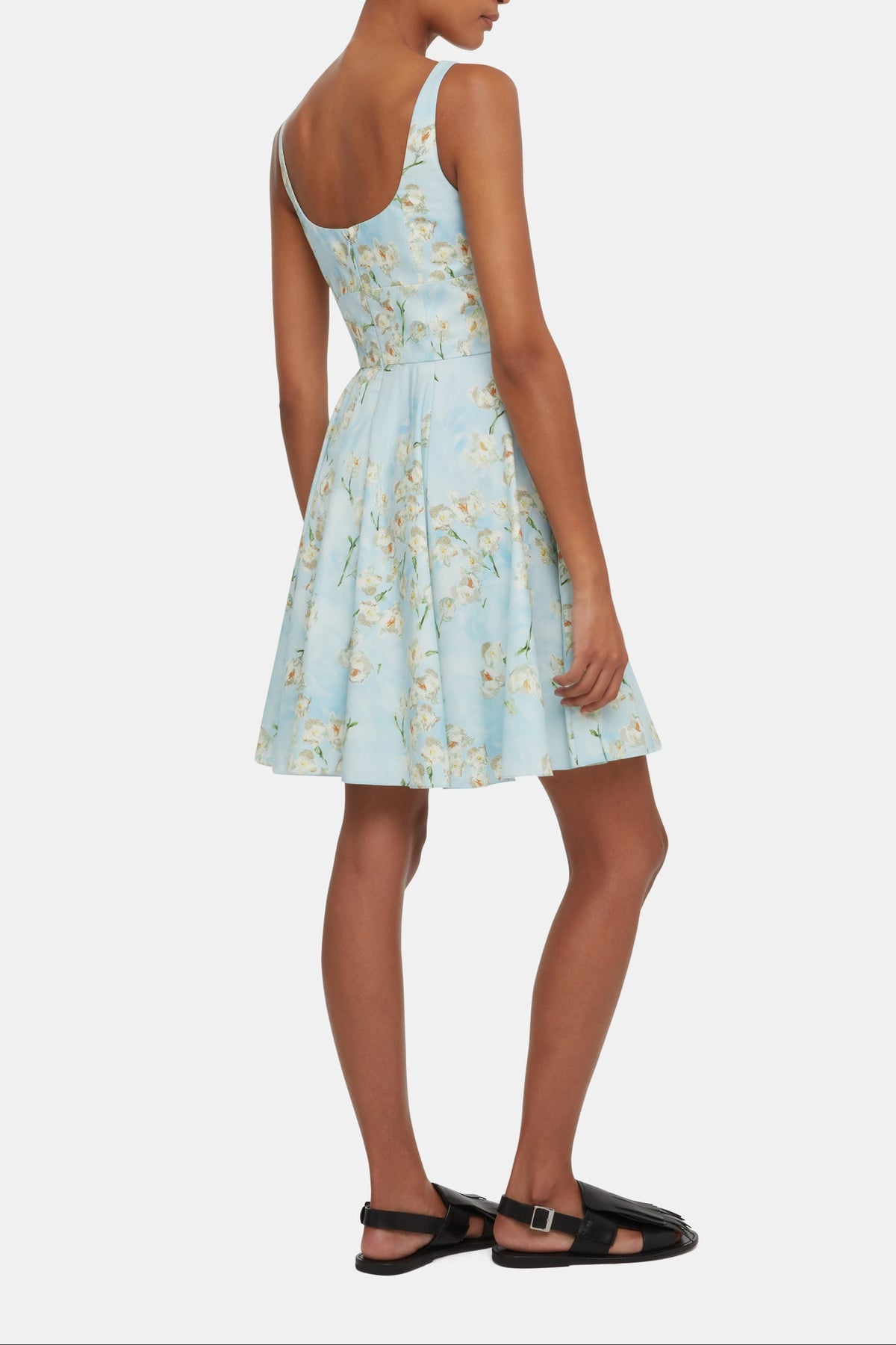 Mini Mona Dress with Little Lillie's on Blue Cotton