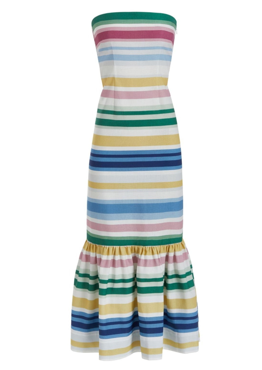 Strapless Dress in Sofa Stripe