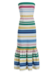 Strapless Dress in Sofa Stripe