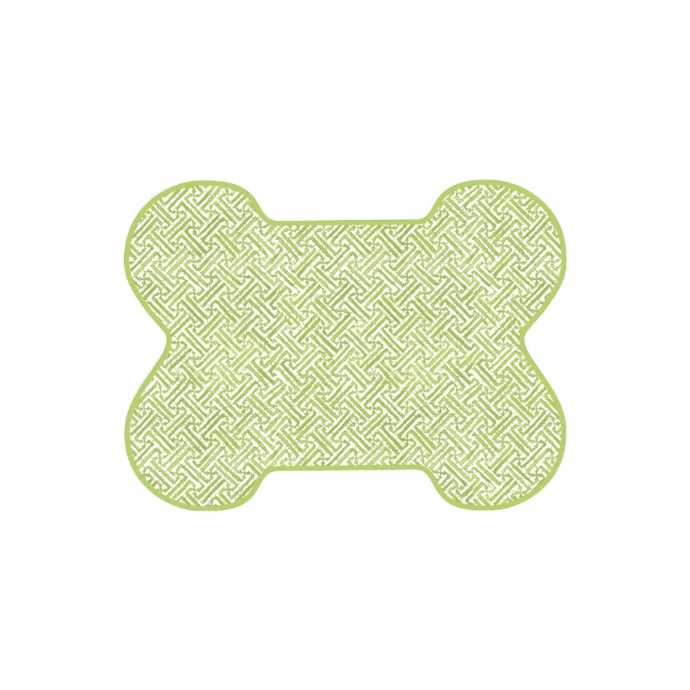 Fretwork Die-Cut Pet Bowl Mat in Green