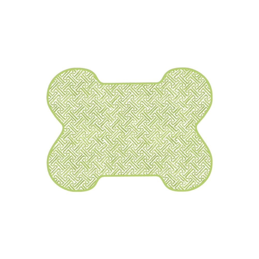 Fretwork Die-Cut Pet Bowl Mat in Green