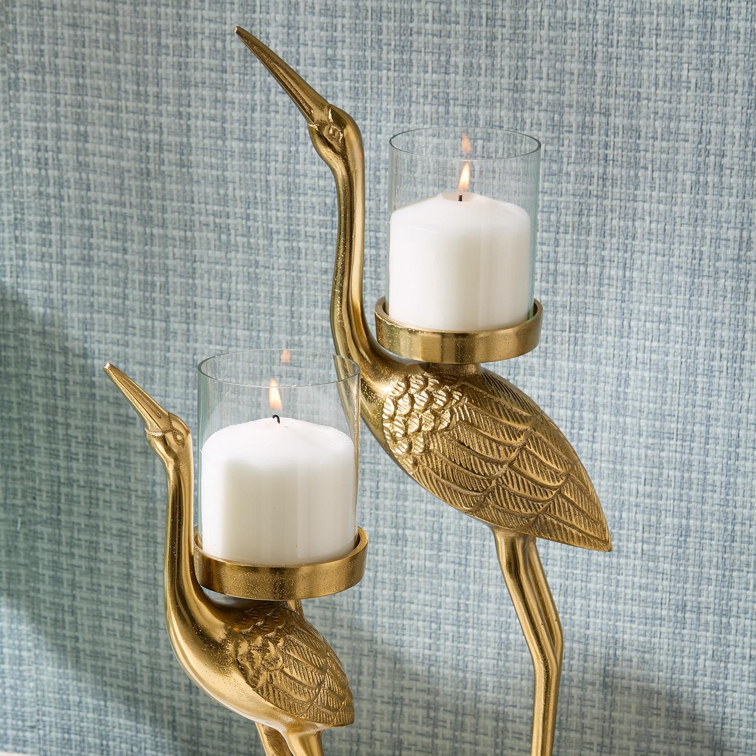Crane Candle Holder, Set of 2