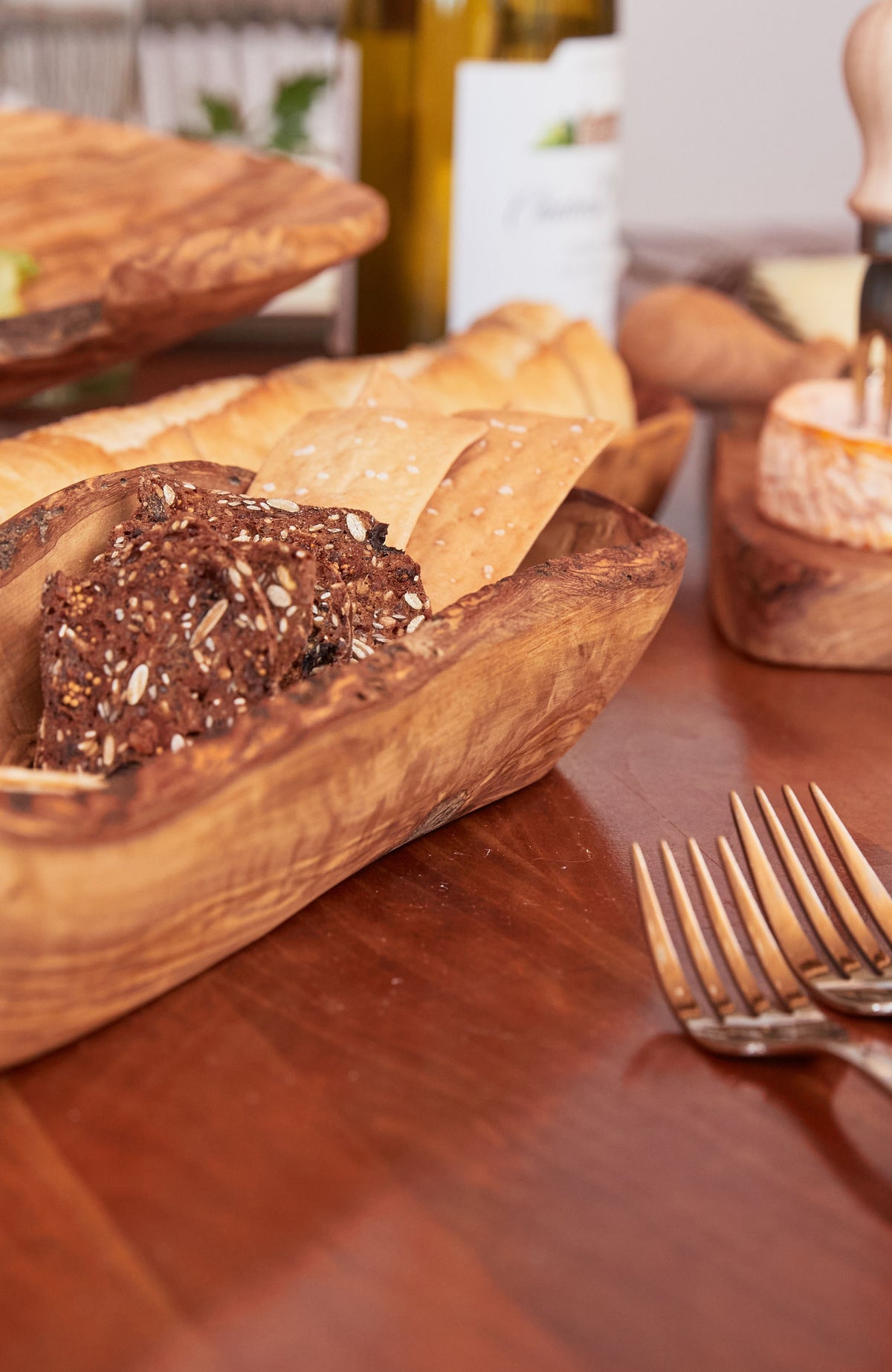 Italian Olivewood Boat Bowl with Live Edge