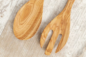 Italian Olivewood Salad Servers