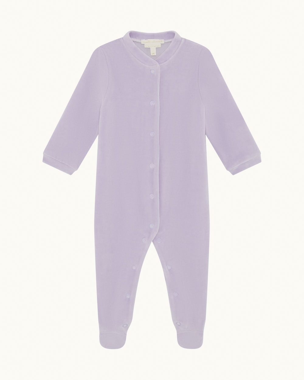 Velour Angel Wing Sleepsuit in Silver & Lilac