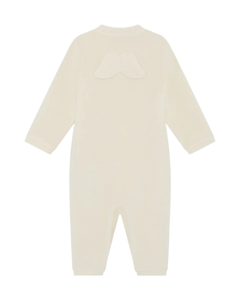 Velour Angel Wing Footless Sleepsuit in Cream