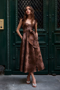 The Vera Dress in Cocoa Baroque Floral