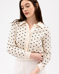 Veronica Cardigan in Cream & Black