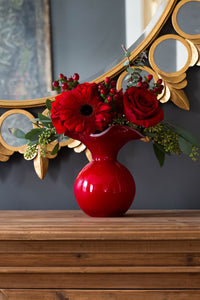 Hibiscus Glass Small Fluted Vase