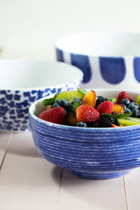 Santorini Stripe Medium-Footed Serving Bowl