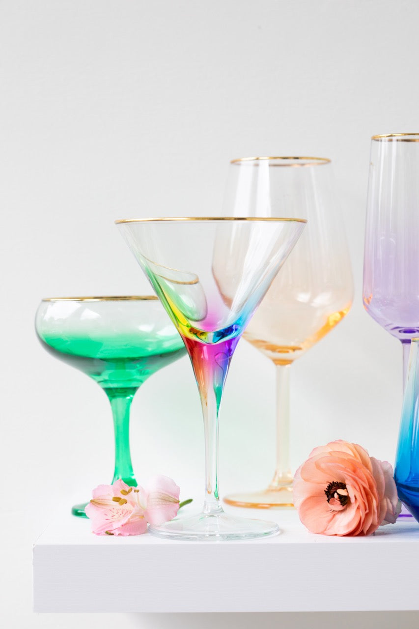 Rainbow Martini Glass