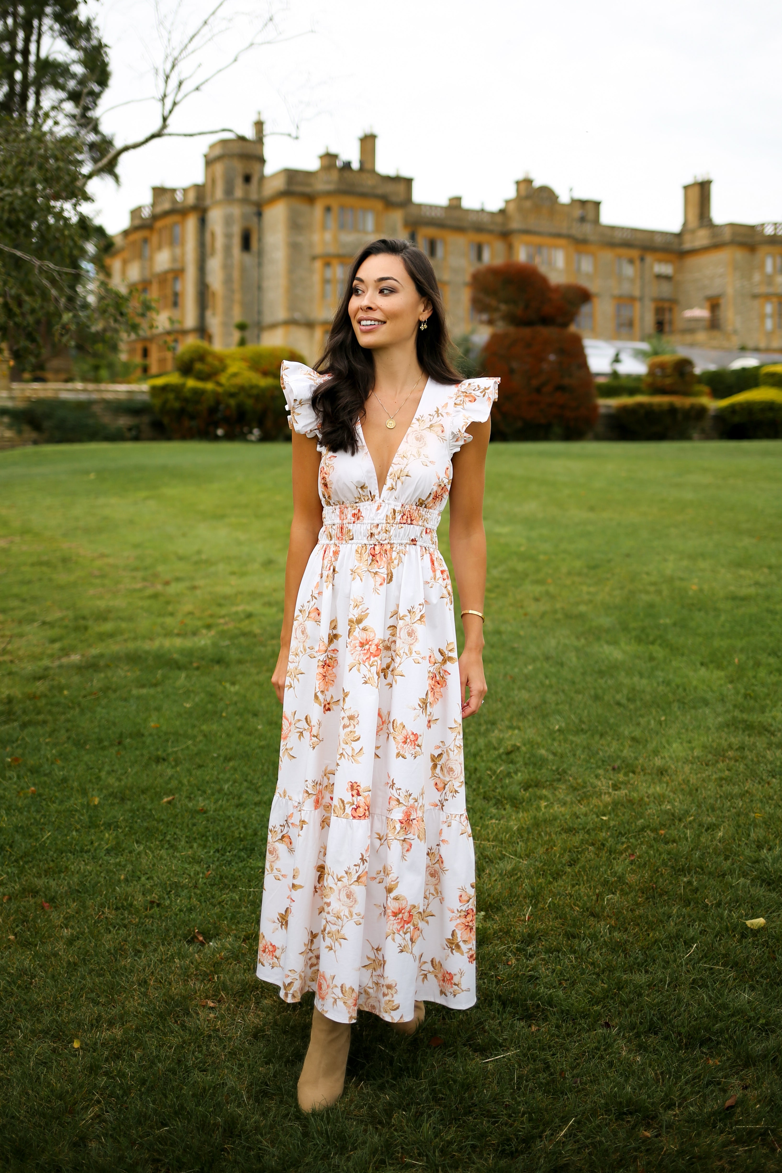 West Village Dress in Peach Floral