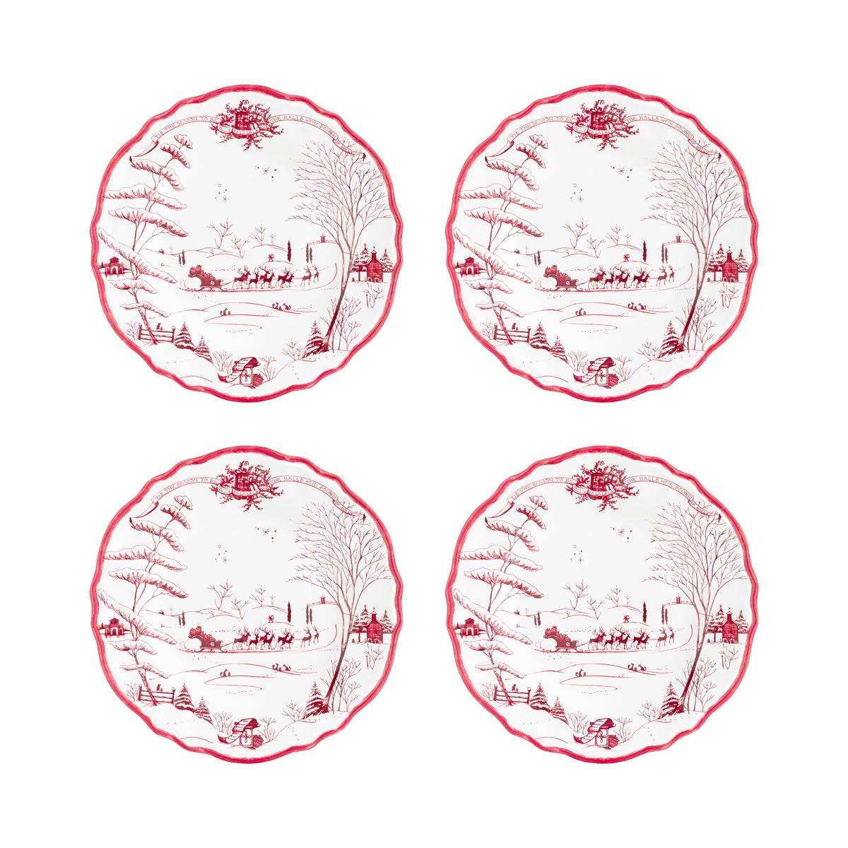 Winter Frolic Melamine Salad, Set of 4