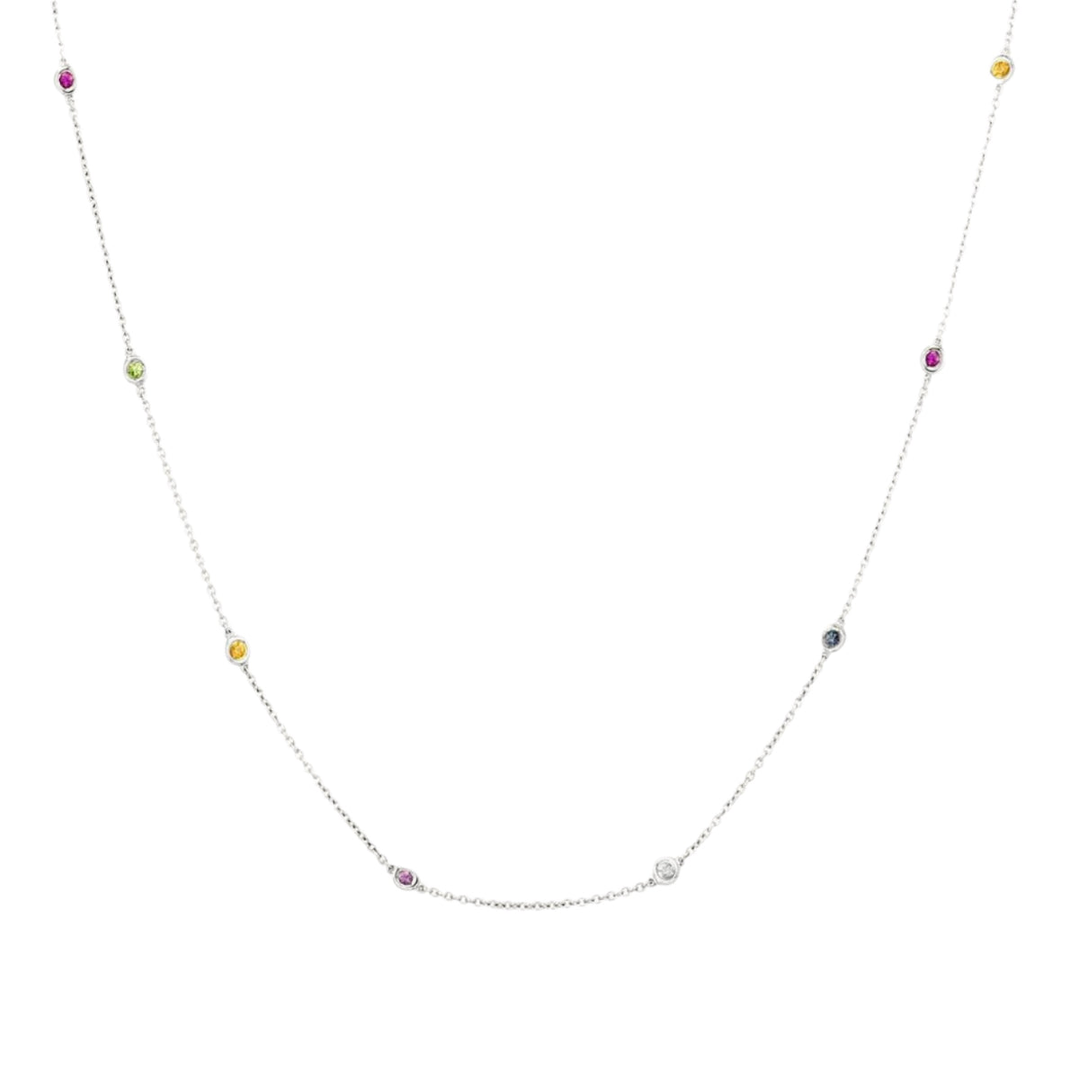 Skittle Rainbow Sapphire Necklace - Roxanne First