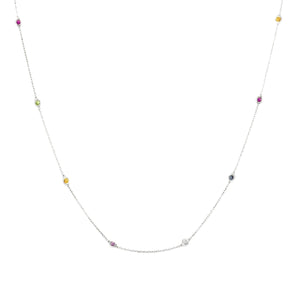 Skittle Rainbow Sapphire Necklace - Roxanne First