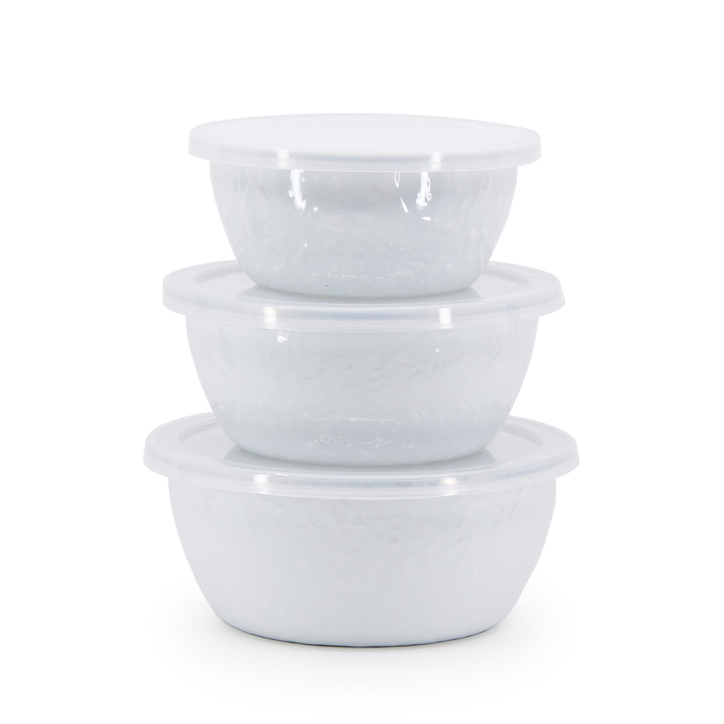 Nesting Bowls in Solid White