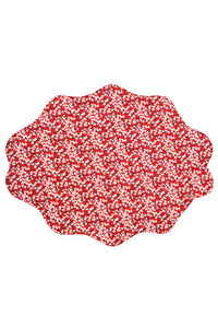 Reversible Wavy Placemat Made With Liberty Fabric in in Sambourne Red & Mitsi Valeria Red