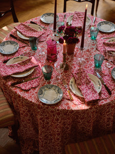 Reversible Wavy Placemat Made With Liberty Fabric in in Sambourne Red & Mitsi Valeria Red