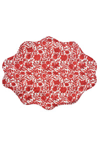 Reversible Wavy Placemat Made With Liberty Fabric in in Sambourne Red & Mitsi Valeria Red