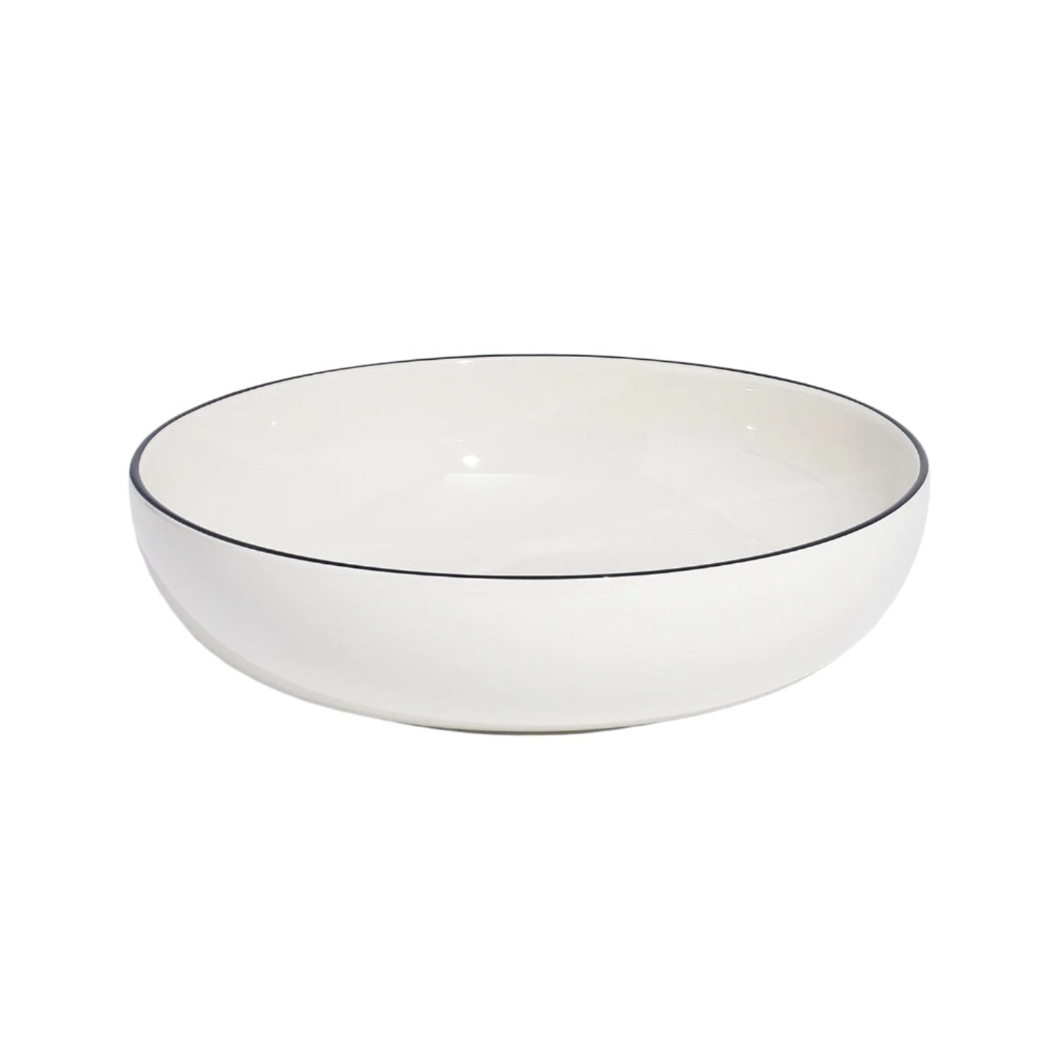 Serving Bowl in Navy Rim