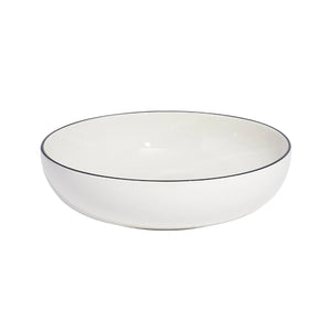 Serving Bowl in Navy Rim