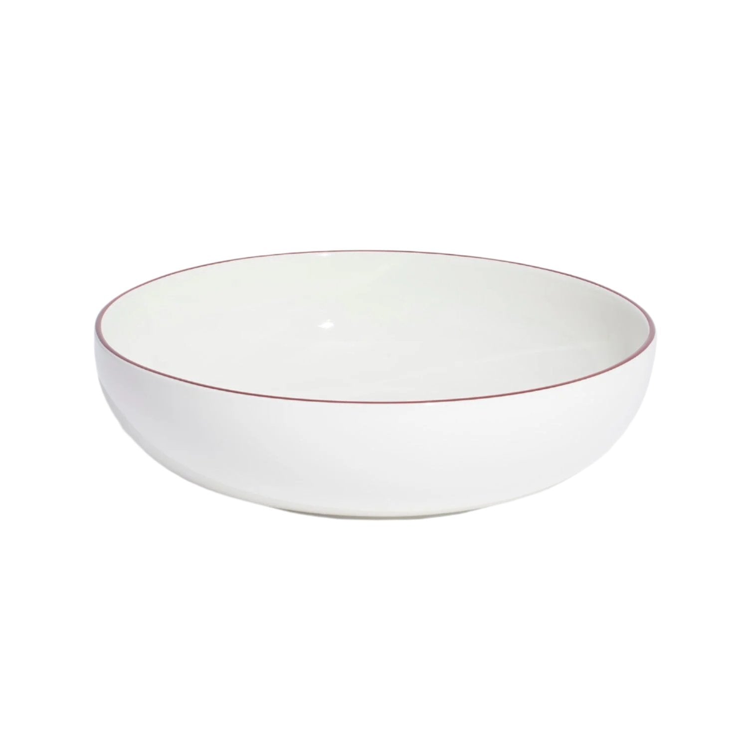 Serving Bowl in Red Rim