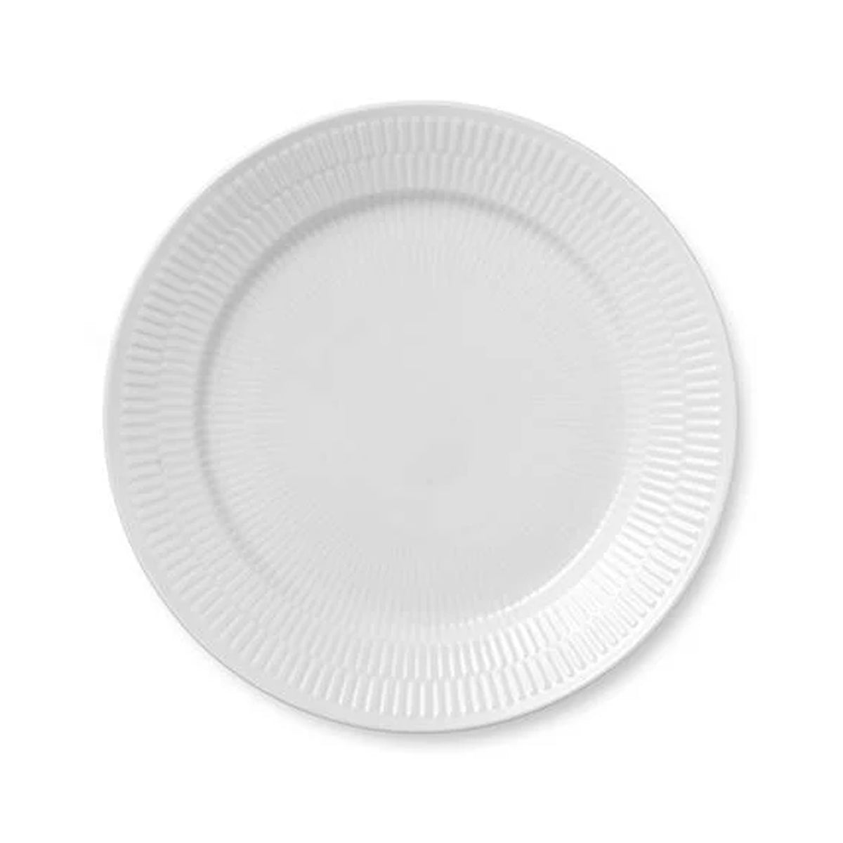 White Fluted Dinner Plate 10.75”