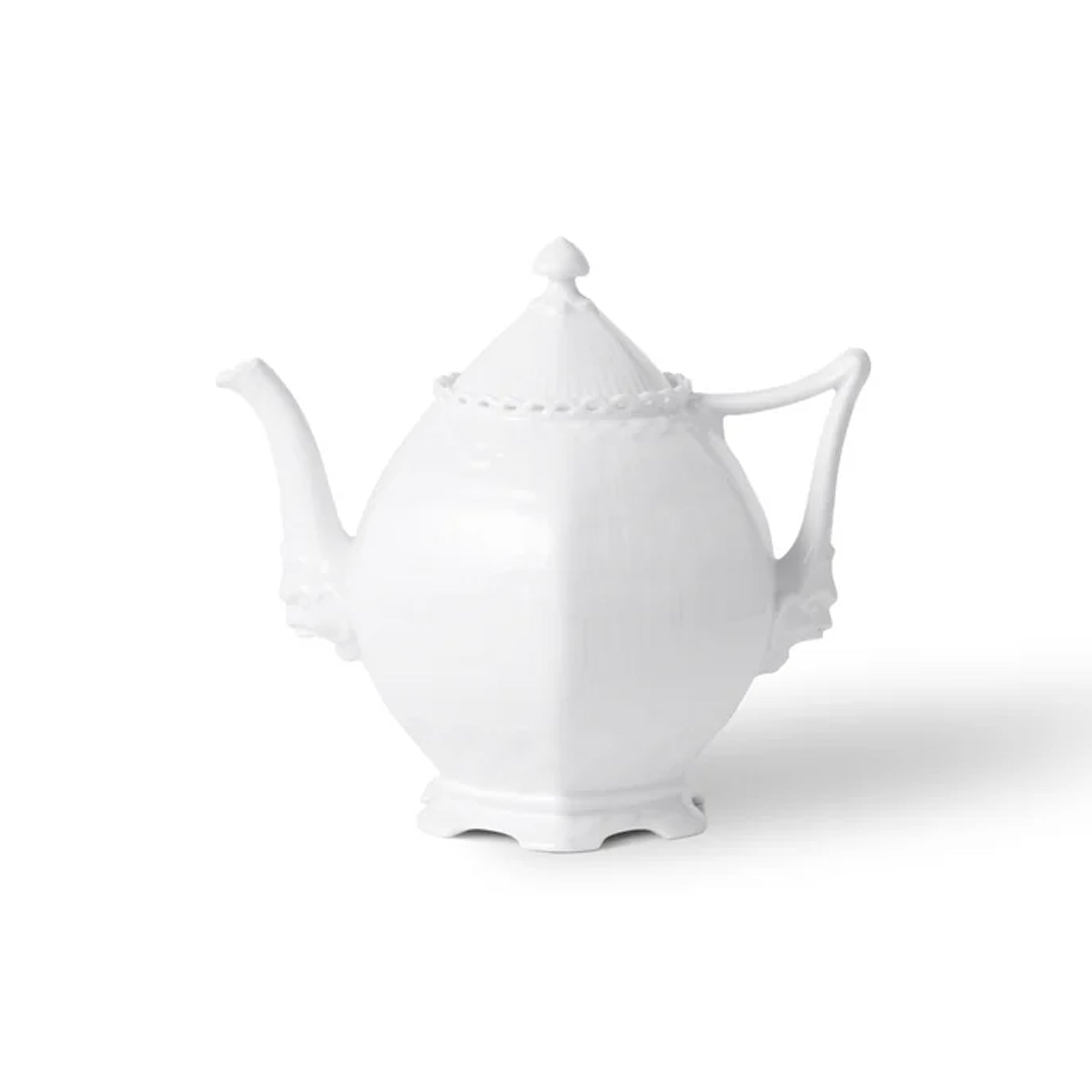 White Fluted Full Lace Teapot 100cl 1qt