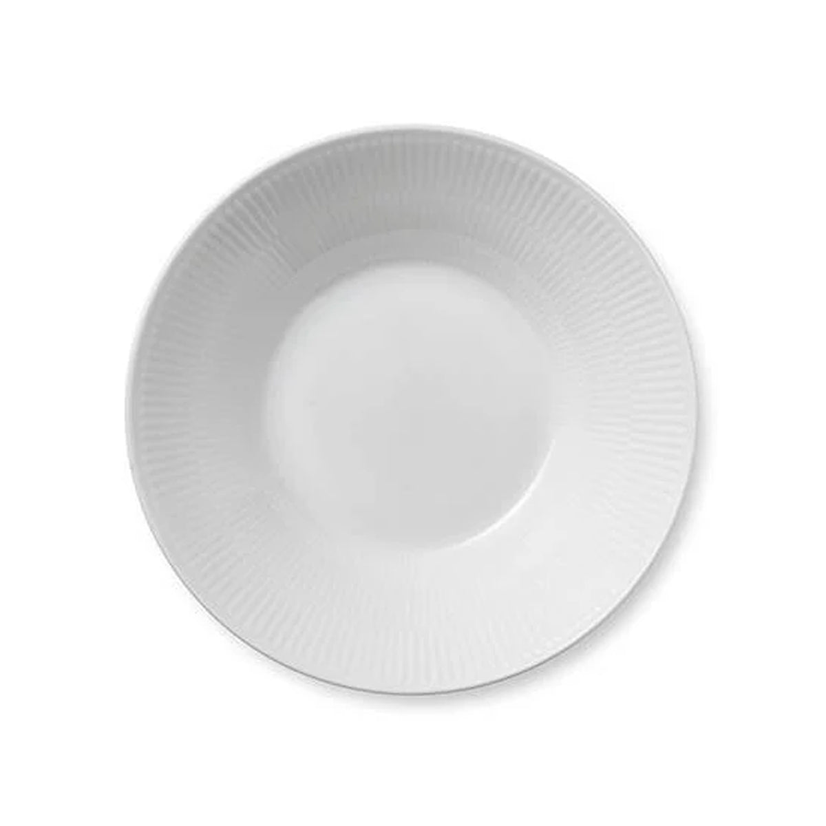 White Fluted Pasta Bowl 9.5"