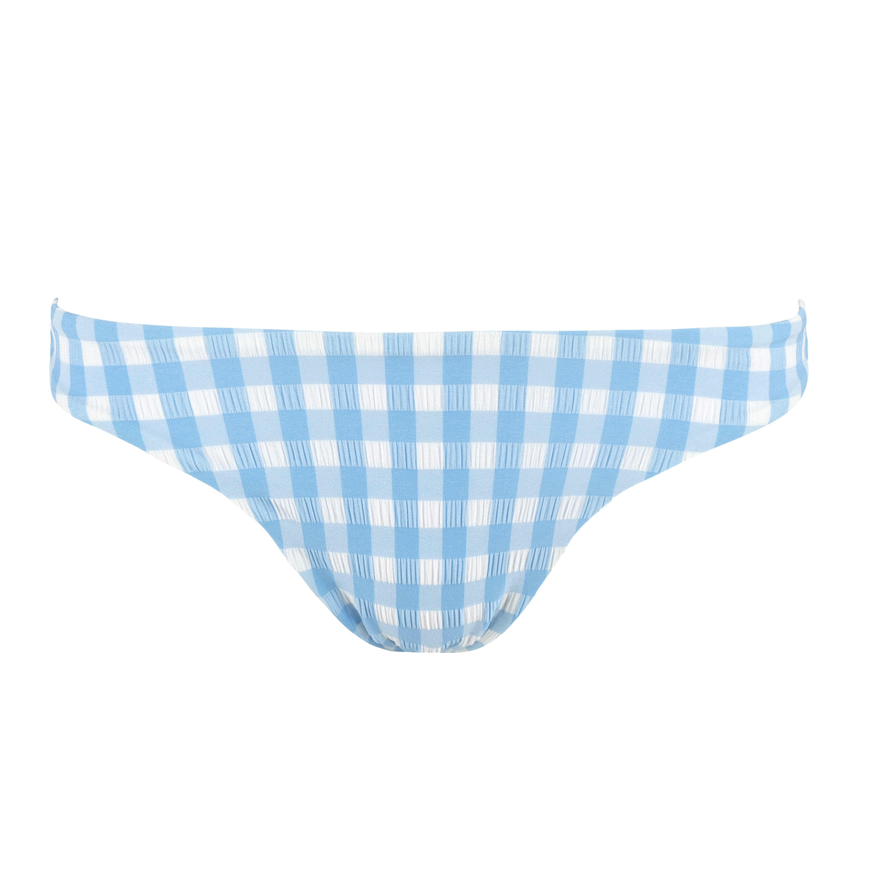 Women's Surfside Blue Crinkle Gingham Low Waist Bikini Bottom