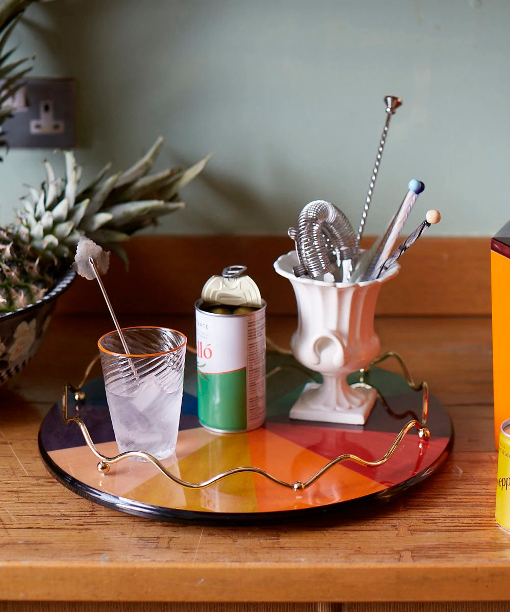 Large Rainbow Lacquer Tray