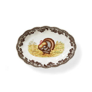 Woodland Turkey Oval Fluted Dish