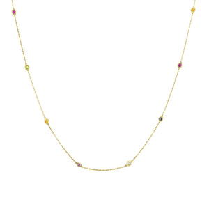 Skittle Rainbow Sapphire Necklace - Roxanne First