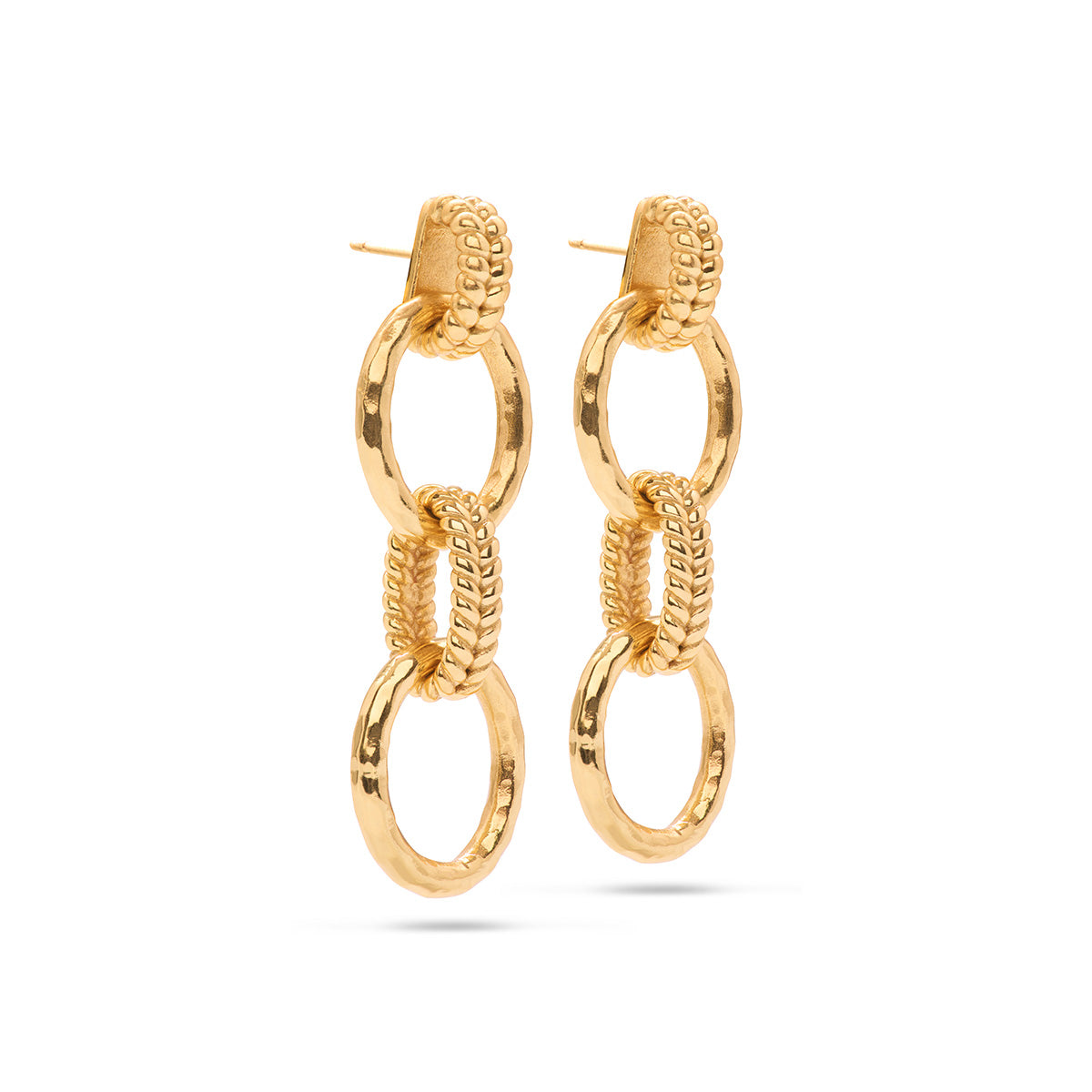 Cleopatra Regal Double Link Earrings in Gold