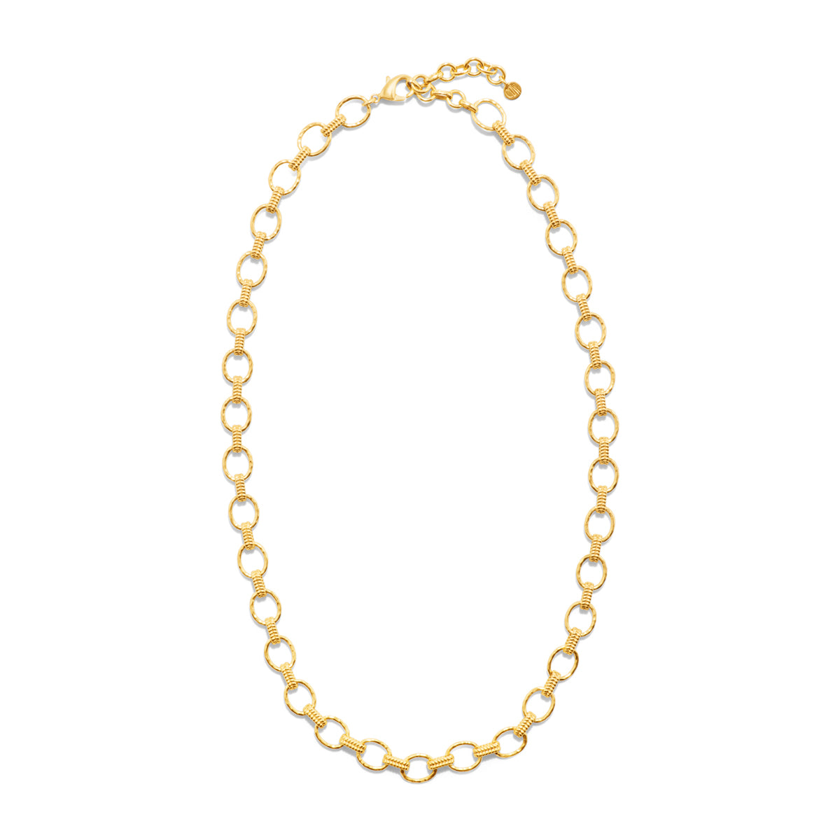 Cleopatra Small Link Necklace in Hammered Gold