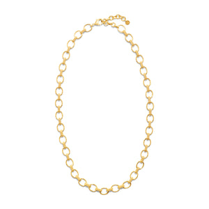 Cleopatra Small Link Necklace in Hammered Gold